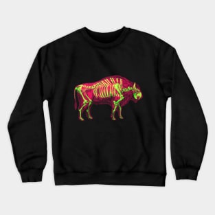 Bison Skeleton Interactive Magenta&Green Filter T-Shirt By Red&Blue Crewneck Sweatshirt